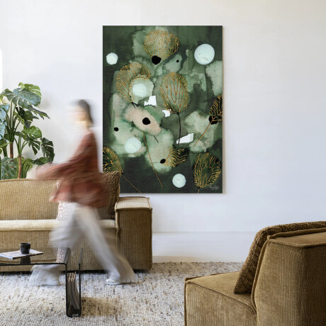 Urban Cotton Wandkleed 'Forest Flower' 110 x 145cm in Frame - black