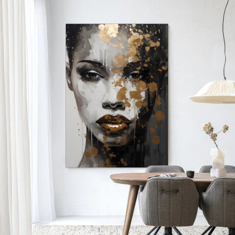 Urban Cotton Wandkleed 'Golden Girl' 145 x 190cm in Frame - black