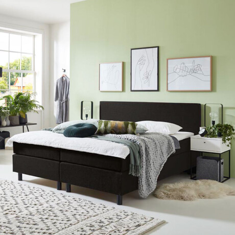 Boxspring 'Stockholm' kleur zwart, 120 x 200 cm