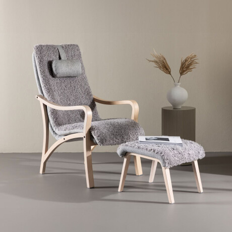 Nohr Fauteuil 'Tandra' Met voetenbank, kleur Lichtgrijs