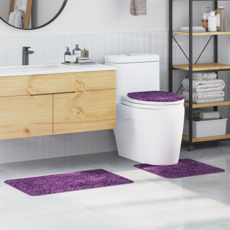 vidaXL 3-delige Badmattenset anti-slip polypropeen paars
