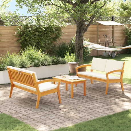 vidaXL Bistroset met kussen 3 pcs Bruin Polyester
