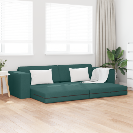 vidaXL Bedbank 2-in-1 Donkergroen 245x150x60,5 cm Stof