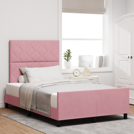 vidaXL Bedframe fluweel roze 120x200 cm
