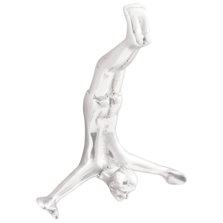 vidaXL Beeldje vallende man 22x8x25 cm aluminium zilverkleurig