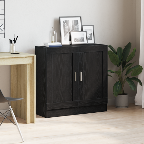 vidaXL Boekenkast Zwart Eiken 82,5 x 30,5 x 80 cm Bewerkt hout