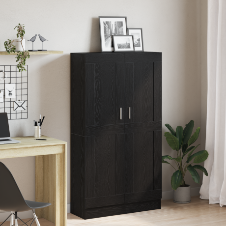 vidaXL Boekenkast Zwart Eiken 82,5 x 30,5 x 150 cm Bewerkt hout
