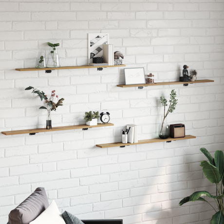 vidaXL Boekenplank Bord 4 pcs Bruin 100 x 10 x 1,5 cm Bewerkt hout