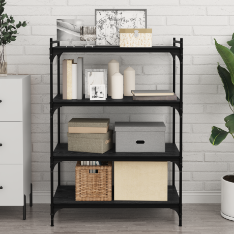 vidaXL Boekenplank Bord 4 pcs Zwart 100 x 40 x 1.5cm Spaanplaat