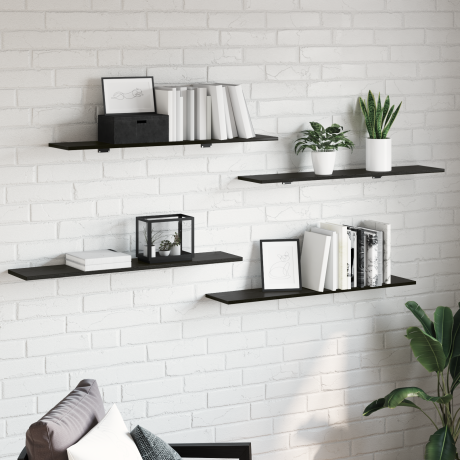 vidaXL Boekenplank Bord 4 pcs Zwart 100 x 40 x 1.5cm Spaanplaat