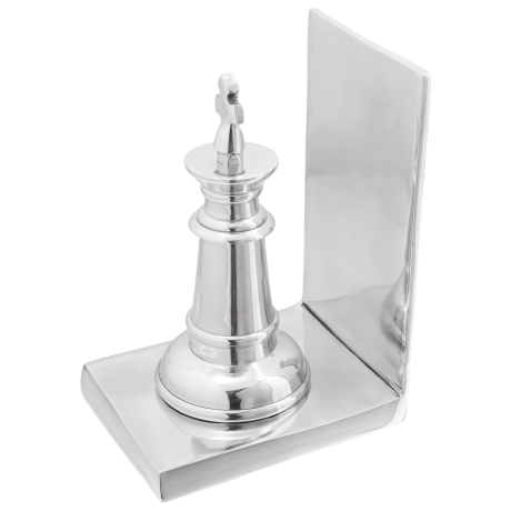 vidaXL Boekensteunen 2 st schaakstuk 11x12x19,5 cm aluminium zilver