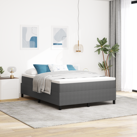 vidaXL Boxspring Bed Lichtgrijs 140x200 cm Corduroy Stof