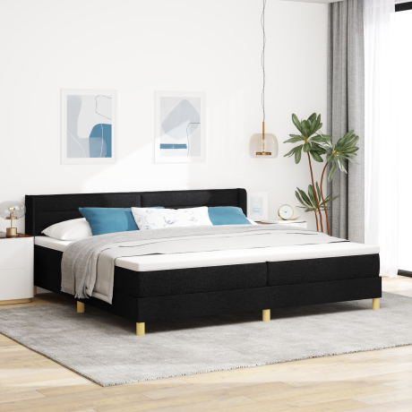 vidaXL Boxspring bed Zwart en Wit en Zwart 200 x 200 cm Schuim