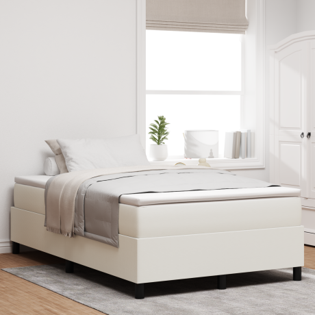 vidaXL Boxspringbed Crème 120x200 cm Corduroy Stof