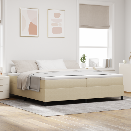 vidaXL Platform bedframe Grijs groen 200 x 200 cm Katoen Stof