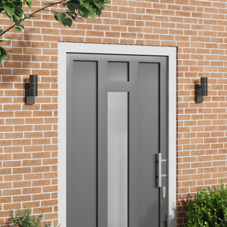 vidaXL Buitenwandlampen 2 stuks Zwart RVS IP44