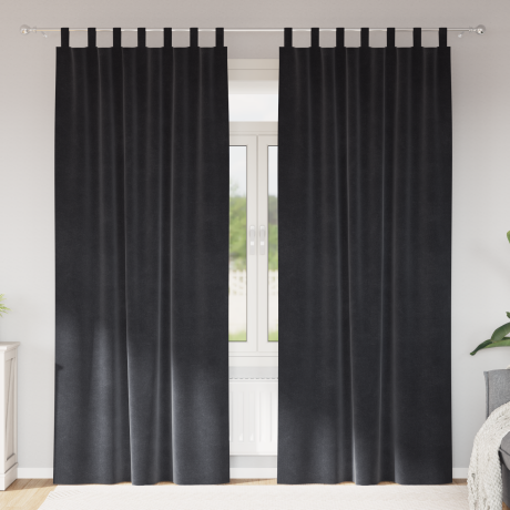 vidaXL Verduisterende gordijnen 2 pcs Donkergrijs 140 x 245 cm Fluweel