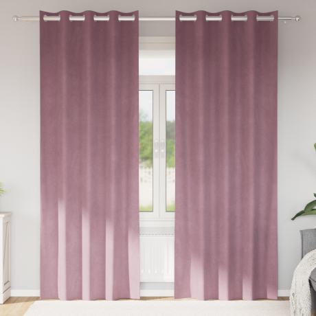 vidaXL Verduisterende gordijnen 2 pcs Donkerroze 140 x 260 cm Fluweel