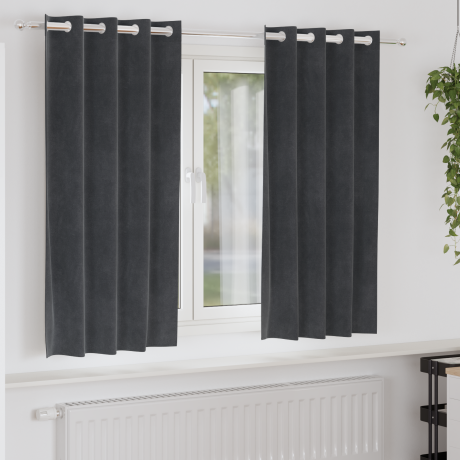 vidaXL Verduisterende gordijnen 2 pcs Lichtgrijs 140 x 175 cm Fluweel