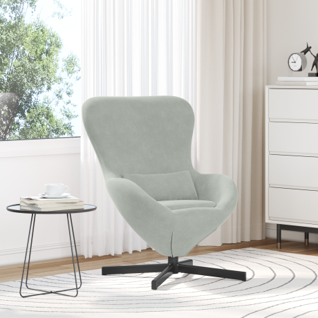 vidaXL Hangstoel fluweel lichtgrijs