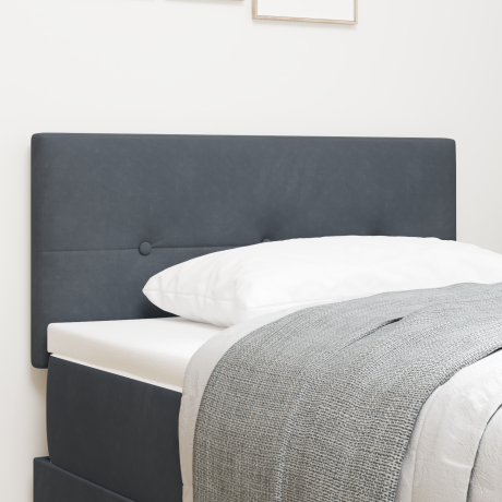 vidaXL LED Hoofdbord met LED-stripverlichting Grijs 90 cm Fluweel