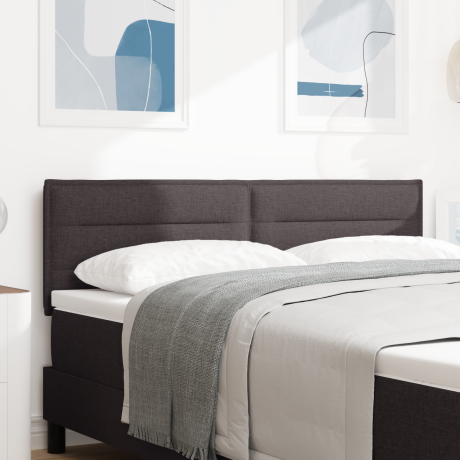 vidaXL Hoofdbord met strepen 72 cm stof donkerbruin