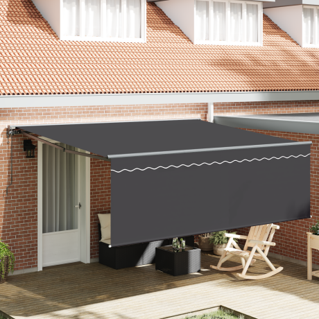 vidaXL Inklapbaar Zonnescherm Grijs 400 × 300 cm Aluminium, stof