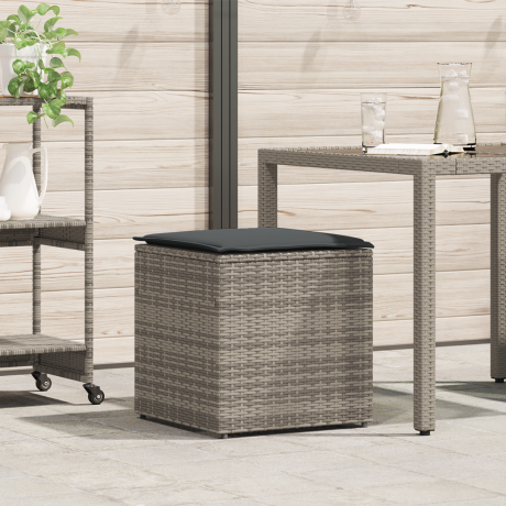 vidaXL Kussenbox met opslag Grijs 50 x 50 x 50 cm poly rattan