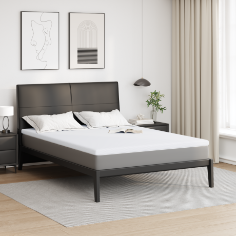 vidaXL matrastopper Wit 140 x 200 cm Jacquard Stof