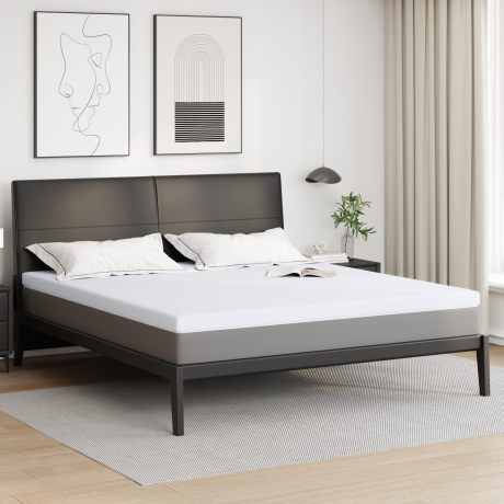 vidaXL matrastopper Wit 200 x 200 cm Jacquard Stof