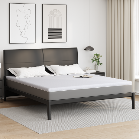 vidaXL Matraspads Wit 200 x 200 cm 100% polyester jacquard stof