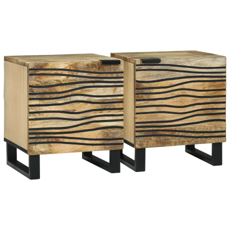 vidaXL Nachtkastjes 2 stuks 40x33,5x46 cm Massief Mango Hout