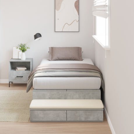 vidaXL Opbergbedframe in Beton Grijs 90x200 cm