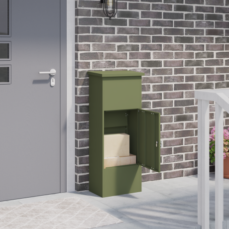 vidaXL Pakket inwerp box Olijfgroen 44.5 x 29 x 110.5 cm Staal