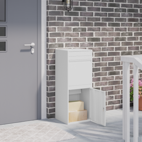 vidaXL Pakket inwerp box Wit 41 x 38 x 103 cm Staal