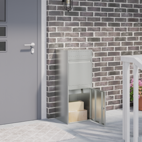 vidaXL Pakket inwerp box Zwart 41 x 38 x 103 cm Gegalvaniseerd staal