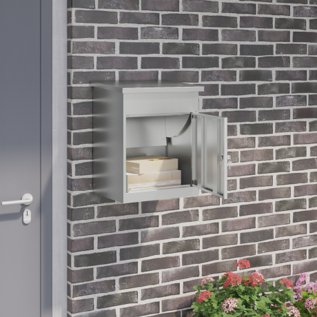 vidaXL Pakket inwerp box Zwart 44 x 35 x 59 cm Gegalvaniseerd staal