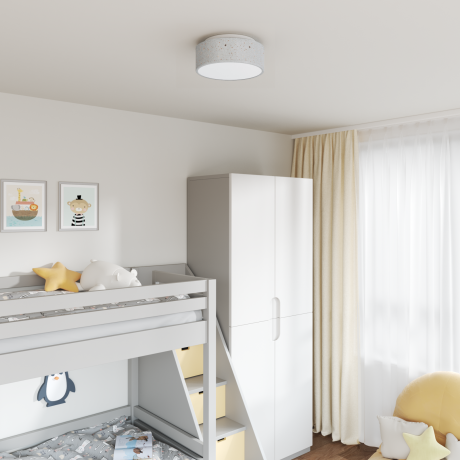 vidaXL Plafondlamp met sterrenlampscherm Ø 30 cm E27 stof grijs