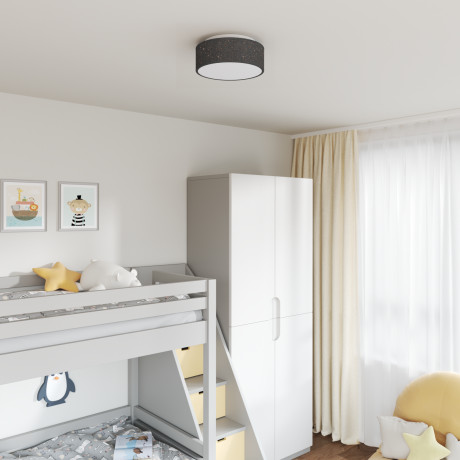 vidaXL Plafondlamp met sterrenlampscherm Ø 30 cm E27 stof zwart
