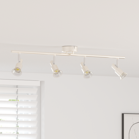 vidaXL Plafondspot met schijnwerpers Nikkel 70 x 9 x 12,5 cm Staal