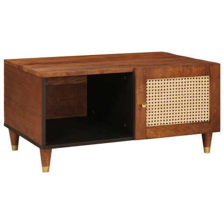 vidaXL Salontafels Bruin 80 x 50 x 40 cm Rotan en massief mango-hout