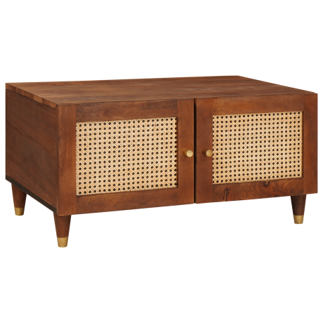 vidaXL Salontafels Bruin 80 x 50 x 40 cm Rotan en massief mango-hout