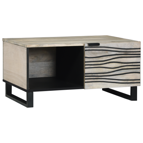 vidaXL Salontafels Wit, Zwart 80 x 50 x 40 cm Massief mango hout
