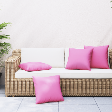 vidaXL Spreidkussens Effen 4 pcs Roze 60 x 60 cm Polyester Stof