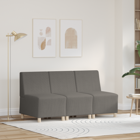 vidaXL Sofa Chiar 3 pcs Lichtgrijs 55 x 74 x 82 cm Katoenen stof