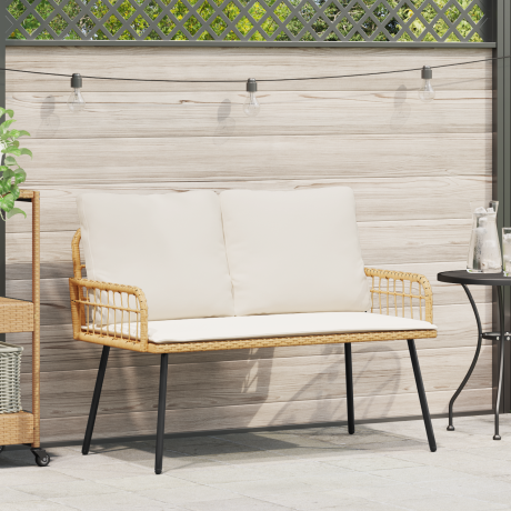 vidaXL Tuinbank 114x64x78 cm poly rattan naturel