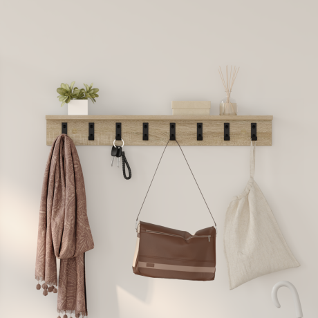 vidaXL Wandgemonteerde kapstok Sonoma eiken 80 x 10.5 x 10.5 cm
