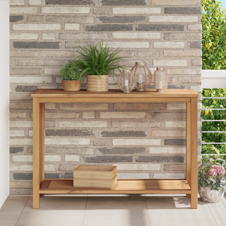 vidaXL Wandtafel met opslag Bruin 110 x 40 x 75 cm Massief Teakhout