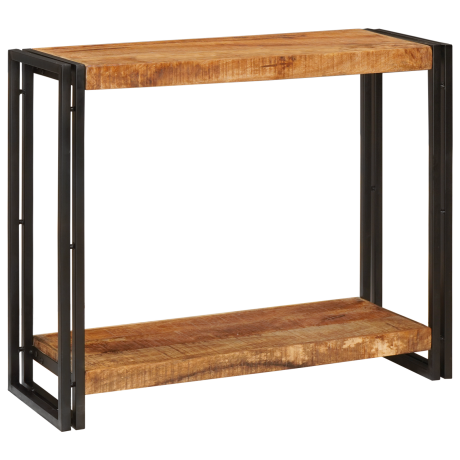vidaXL Wandtafel met plank Bruin 90 x 33 x 75 cm Massief Mango Hout