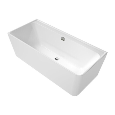 Villeroy & Boch Collaro half vrijstaand hoekbad - 180x80cm - rechthoek hoek links overloop chroom Acryl Glans Wit uba180cor9cl00vd01